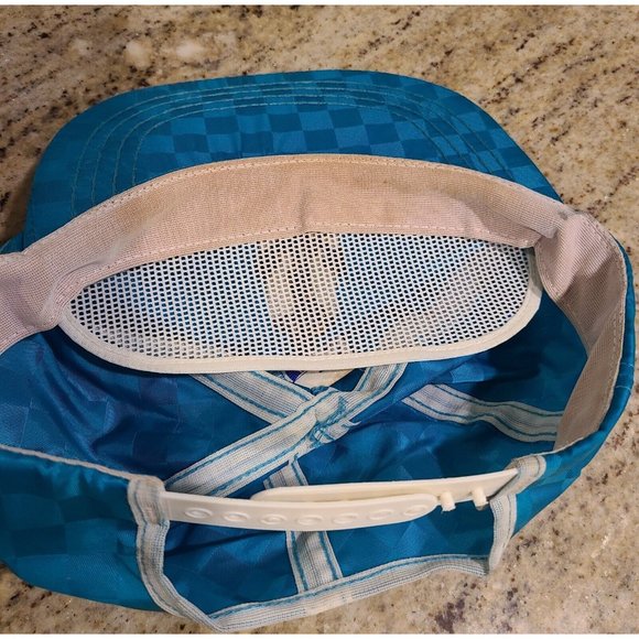 VTG 80s 90s Siesta Key Blue Aqua Snap Back Hat Cap Check Beach Nautical Anchor - Picture 11 of 12